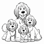 Charming Bernedoodle Family Coloring Pages 4