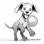 Charming Black Lab with Frisbee Coloring Pages 2
