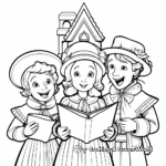 Charming Christmas Carolers Coloring Pages 1