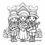 Charming Christmas Carolers Coloring Pages 2