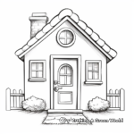 Charming Cottage Door Coloring Pages 1