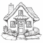 Charming Cottage Door Coloring Pages 2