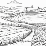 Charming Countryside Landscape Coloring Sheets 1