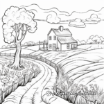 Charming Countryside Landscape Coloring Sheets 2