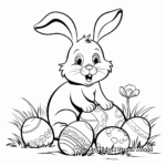 Charming Easter Bunny with Eggs Coloring Pages 2