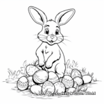 Charming Easter Bunny with Eggs Coloring Pages 4
