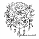 Charming Flowers and Vines Dream Catcher Coloring Pages 4
