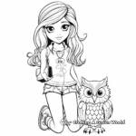 Charming Girl Owl Coloring Pages for Teenagers 4