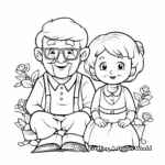 Charming Grandpa and Grandma Coloring Pages 1