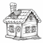 Charming Log-Cabin Gingerbread House Coloring Pages 1