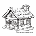 Charming Log-Cabin Gingerbread House Coloring Pages 3