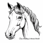 Charming Miniature Horse Head Coloring Pages 1