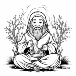 Charming Moses and the Burning Bush Coloring Pages 3