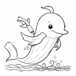 Charming Narwhal Whale Coloring Pages 2