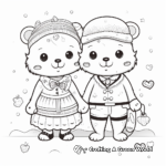 Charming Otters Holding Hands Coloring Pages 2