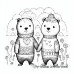 Charming Otters Holding Hands Coloring Pages 4
