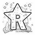 Charming Rainbow and Stars Coloring Pages 2