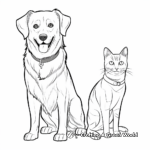 Charming Siamese Cat and Golden Retriever Coloring Pages 3