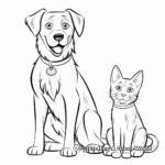 Charming Siamese Cat and Golden Retriever Coloring Pages 4