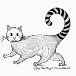 Chasing its Tail Cat Coloring Page 4