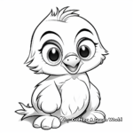 Cheerful Baby Penguin Playing Coloring Pages 3
