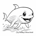 Cheerful Blue Whale Coloring Pages 2