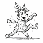 Cheerful Cheer Dance Unicorn Coloring Pages 2