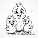 Cheerful Easter Chicks Coloring Pages 1