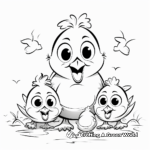 Cheerful Easter Chicks Coloring Pages 3