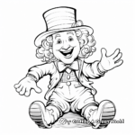 Cheerful Leprechaun and Rainbow Coloring Pages 2