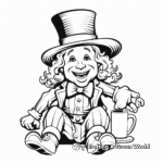 Cheerful Leprechaun and Rainbow Coloring Pages 3