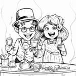 Cheerful New Year Champagne Toast Coloring Pages 4