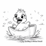 Cheerful Rubber Duck in Bath Coloring Pages 2