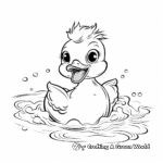 Cheerful Rubber Duck in Bath Coloring Pages 3