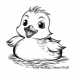 Cheerful Rubber Duck in Bath Coloring Pages 4