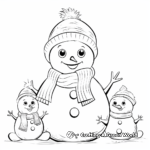 Cheerful Snowman with Bunny Coloring Pages 4