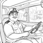 Cheerful Taxi Driver Coloring Sheets 2