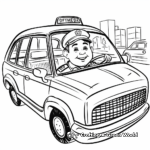 Cheerful Taxi Driver Coloring Sheets 3