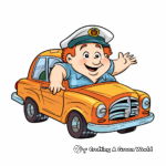 Cheerful Taxi Driver Coloring Sheets 4