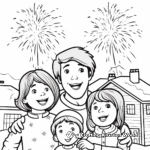 Cheery Fireworks on New Year's Eve Coloring Pages 2