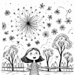 Cheery Fireworks on New Year's Eve Coloring Pages 3