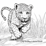 Cheetah Running: Action Scene Wildcat Coloring Pages 2