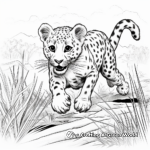 Cheetah Running: Action Scene Wildcat Coloring Pages 3