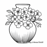 Cherry Blossom in a Vase Coloring Pages 1