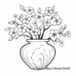 Cherry Blossom in a Vase Coloring Pages 3