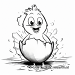Chick Hatching from Cracked Egg Coloring Pages 1