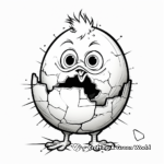 Chick Hatching from Cracked Egg Coloring Pages 2