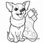 Chihuahua inside Christmas Stocking Coloring Pages 3