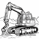 Child-Friendly Cartoon Excavator Coloring Pages 1