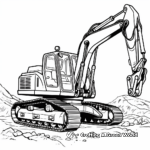 Child-Friendly Cartoon Excavator Coloring Pages 3
